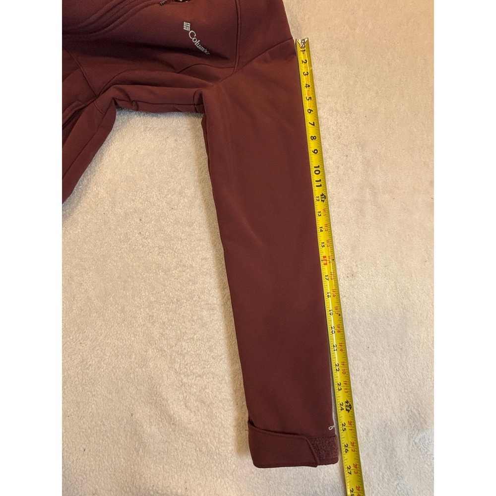 Columbia Omni-Wind Softshell Jacket Womens Medium Maroon Fleece Lined Hooded - Picture 5 of 5